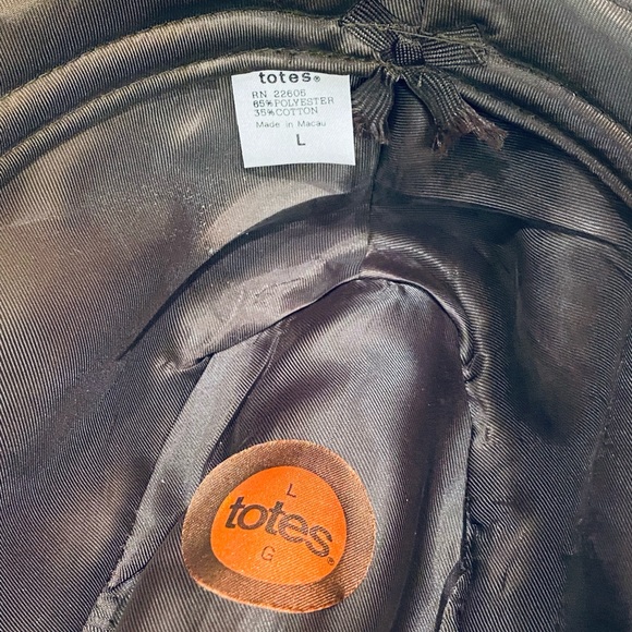 🌟HP🌟VTG 1990-2000s Totes Khaki Fabric Fedora Rain Hat L - Picture 10 of 10